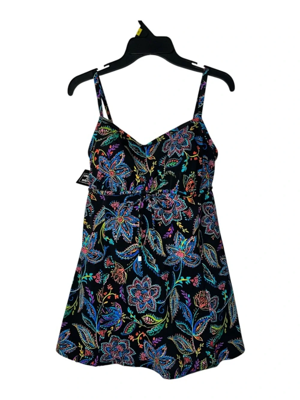 Swim Solutions Floral Swim Dress Size 12 Empire Waist Tummy Control NWT - Picture 3 of 13